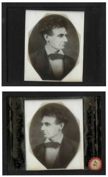 Abraham Lincoln Magic Lantern Slide -- The ''Tousled Hair'' Photo